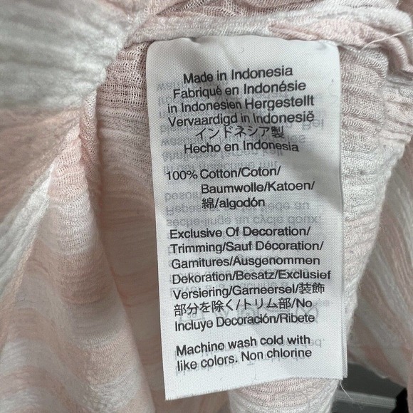 J. By J. Crew Cherry Pink Stripe Dress Cover-up Size S Gauze Cotton - Picture 13 of 13